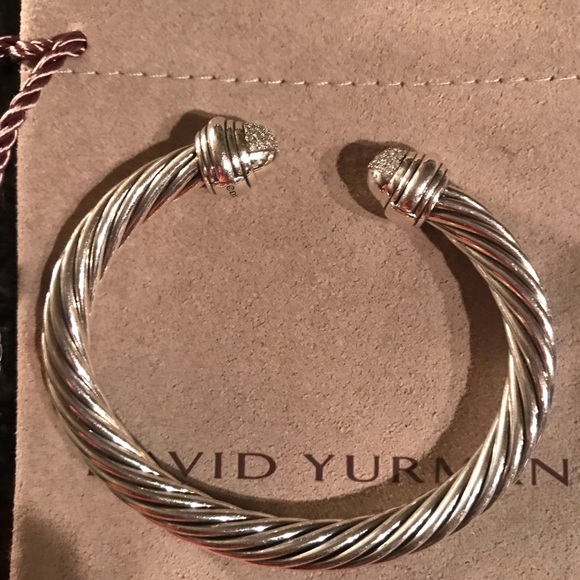 David Yurman 7mm Pave Diamond Dome Bracelet - Picture 4 of 4
